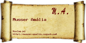Musser Amália névjegykártya